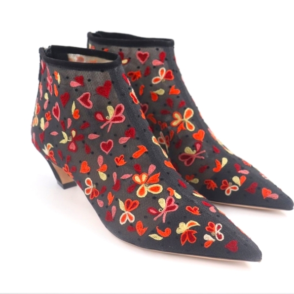Dior Shoes - Christian Dior Valentines Flower Embroidered Dioreve Ankle Bootie  Size EU37/ US